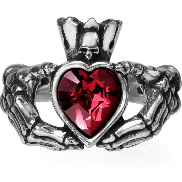 soldes en ligne ALCHEMY GOTHIC Bague ‘Claddagh By Night’ 1