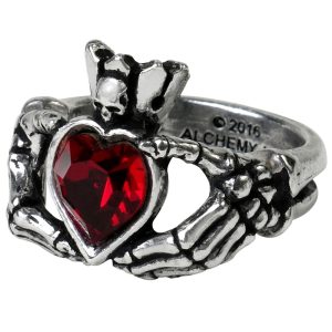 soldes en ligne ALCHEMY GOTHIC Bague ‘Claddagh By Night’ 8