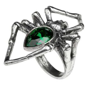 ALCHEMY GOTHIC Bague ‘Emerald Venom’ guranteed de qualité 7