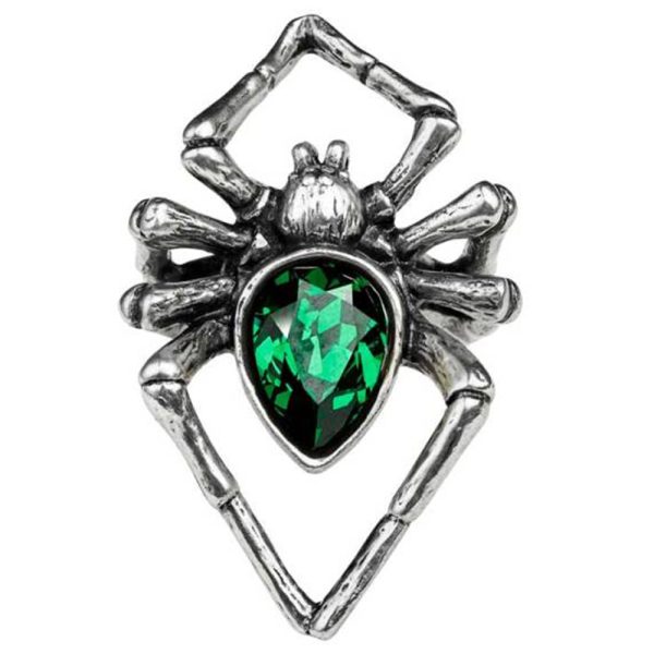 ALCHEMY GOTHIC Bague ‘Emerald Venom’ guranteed de qualité 1