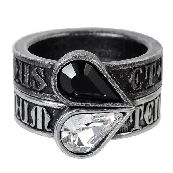 Meilleur Prix ALCHEMY GOTHIC Bague ‘Twin Heart Promise’ 1