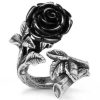 ALCHEMY GOTHIC Bague ‘Wild Black Rose’ marque pas cher 7