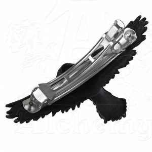 haute qualité ALCHEMY GOTHIC Barrette à Cheveux ‘Black Raven’ 7