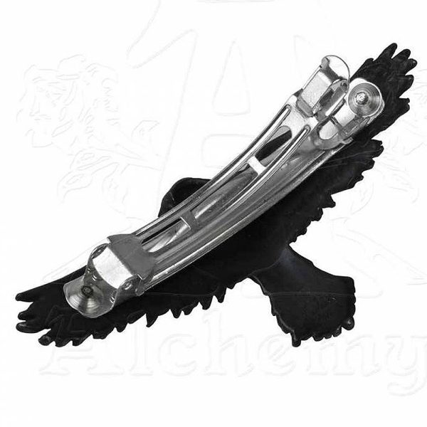 haute qualité ALCHEMY GOTHIC Barrette à Cheveux ‘Black Raven’ 3