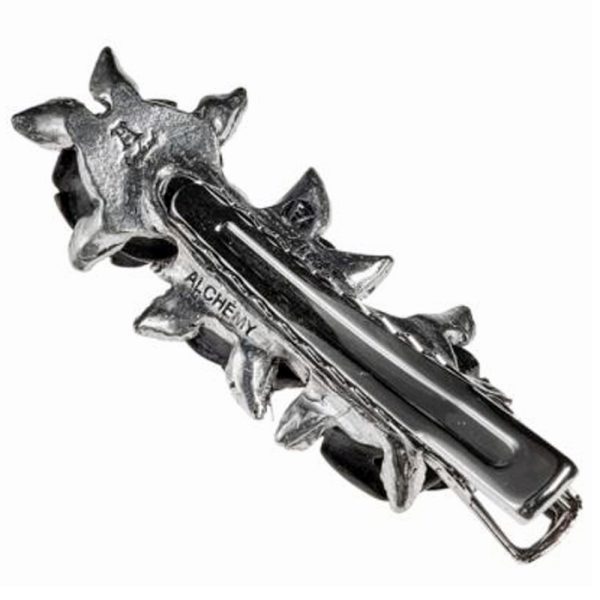 qualité supérieure ALCHEMY GOTHIC Barrette à Cheveux ‘Wild Black Rose’ 3