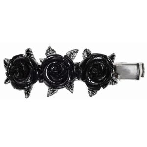 qualité supérieure ALCHEMY GOTHIC Barrette à Cheveux ‘Wild Black Rose’ 10