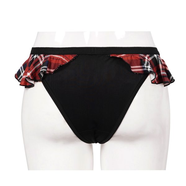 vente à bas prix DEVIL FASHION Bas De Bikini ‘Scotish’ Noir Et Tartan Rouge 13