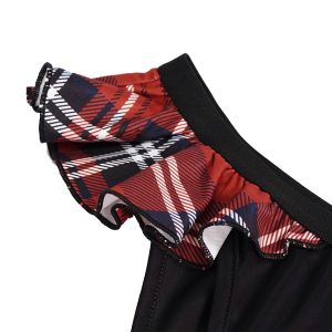 vente à bas prix DEVIL FASHION Bas De Bikini ‘Scotish’ Noir Et Tartan Rouge 46