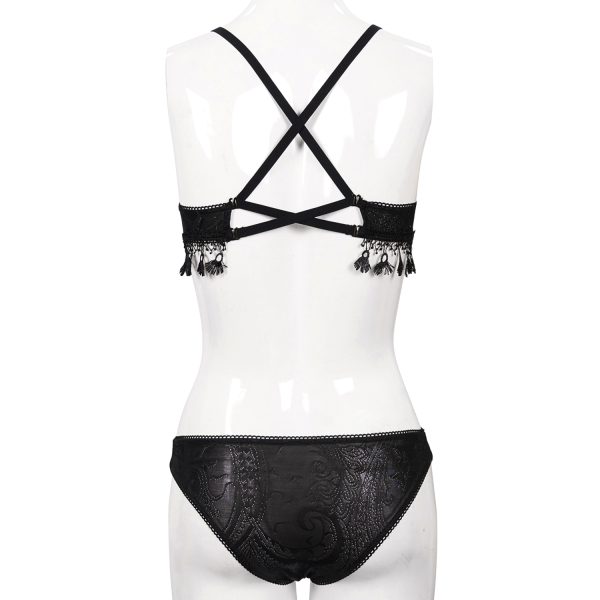 prix abordable DEVIL FASHION Bikini ‘Gothic Tassel’ Noir 15