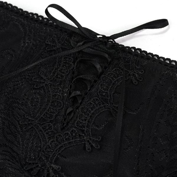 prix abordable DEVIL FASHION Bikini ‘Gothic Tassel’ Noir 17