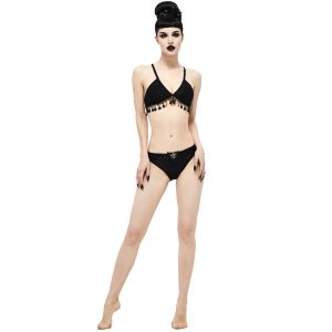 prix abordable DEVIL FASHION Bikini ‘Gothic Tassel’ Noir 38