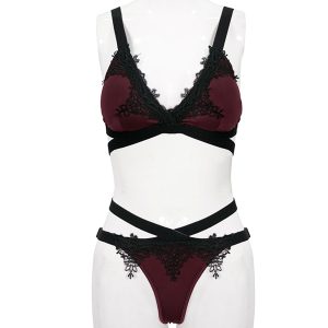 france DEVIL FASHION Bikini ‘Narcissa’ Bordeaux Et Noir 48