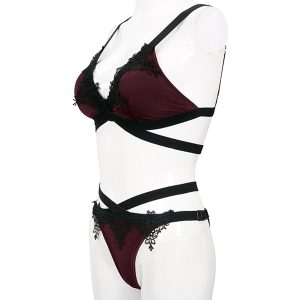 france DEVIL FASHION Bikini ‘Narcissa’ Bordeaux Et Noir 52