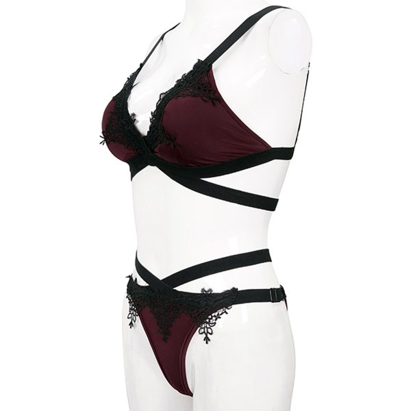 france DEVIL FASHION Bikini ‘Narcissa’ Bordeaux Et Noir 17