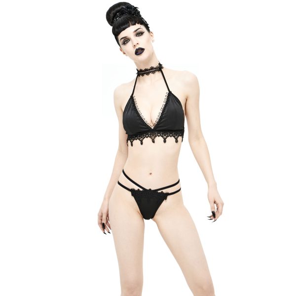 DEVIL FASHION Bikini ‘Narcissa’ Noir Avec Tour De Cou En Dentelle site officiel 3