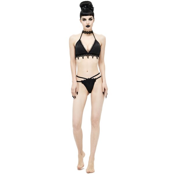 DEVIL FASHION Bikini ‘Narcissa’ Noir Avec Tour De Cou En Dentelle site officiel 10