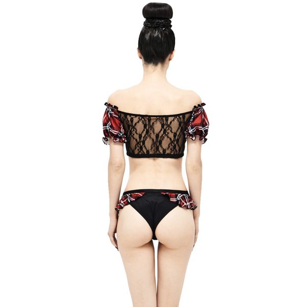 soldes DEVIL FASHION Bikini ‘Scotish’ En Tartan Rouge 6