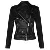 NEW ROCK Blouson En Cuir ‘Buffalo Brando’ Noir Pour Femmes l'unique style 40