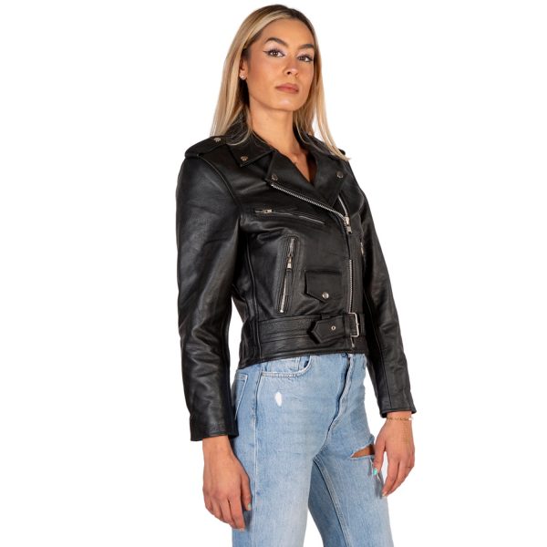 NEW ROCK Blouson En Cuir ‘Buffalo Brando’ Noir Pour Femmes l'unique style 5