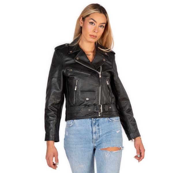 NEW ROCK Blouson En Cuir ‘Buffalo Brando’ Noir Pour Femmes l'unique style 7