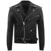 Livraison rapide NEW ROCK Blouson En Cuir ‘Buffalo Brando’ Noir Pour Hommes 49