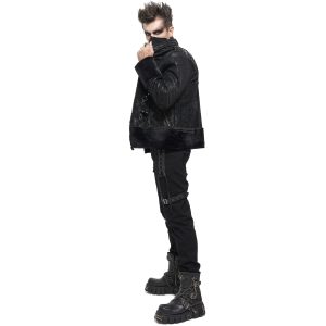 comparez les prix DEVIL FASHION Blouson ‘Jarlan’ En Simili Cuir Noir 46