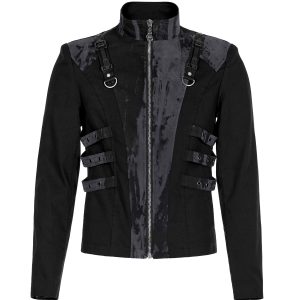 PUNK RAVE Blouson ‘Lycidas’ Noir Et Gris Nouvelle Collection 29