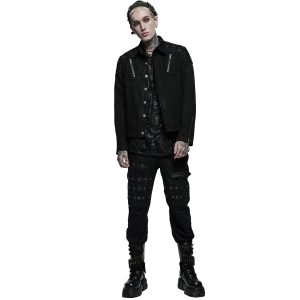 magasin PUNK RAVE Blouson ‘Punk Ragged’ En Jean Noir 26