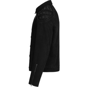 magasin PUNK RAVE Blouson ‘Punk Ragged’ En Jean Noir 36