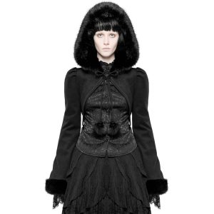 Pyon Pyon Boléro Gothic Lolita ‘Melissa’ Noir à Capuche Satisfait ou Remboursé 16