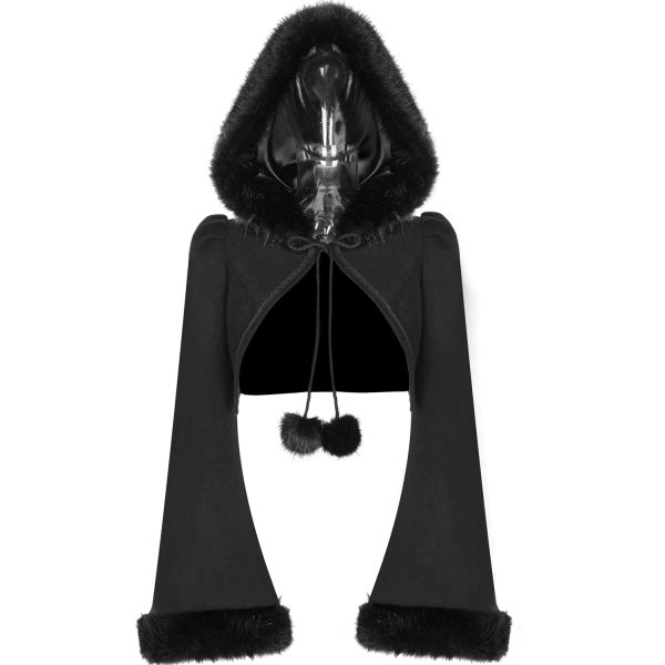 Pyon Pyon Boléro Gothic Lolita ‘Melissa’ Noir à Capuche Satisfait ou Remboursé 7