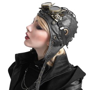 PUNK RAVE Bonnet D’Aviateur ‘Bunker Bomber’ Noir vente en ligne 17