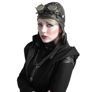 PUNK RAVE Bonnet D’Aviateur ‘Bunker Bomber’ Noir vente en ligne 19