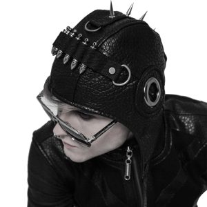 boutique PUNK RAVE Bonnet D’Aviateur ‘Cataclysm’ Noir 19