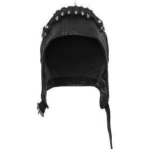 boutique PUNK RAVE Bonnet D’Aviateur ‘Cataclysm’ Noir 29