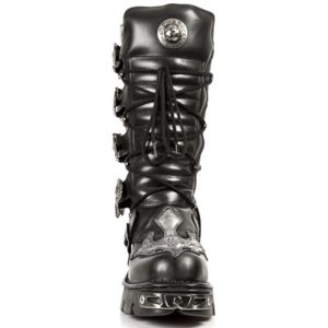 soldes pas cher Bottes Hautes New Rock Metallic En Cuir Antic Et… 14