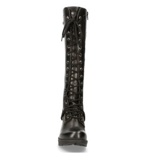 grossiste en ligne Bottes Hautes New Rock Trail En Cuir Itali Noir 14