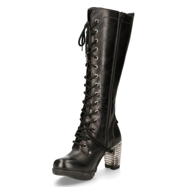 grossiste en ligne Bottes Hautes New Rock Trail En Cuir Itali Noir 5