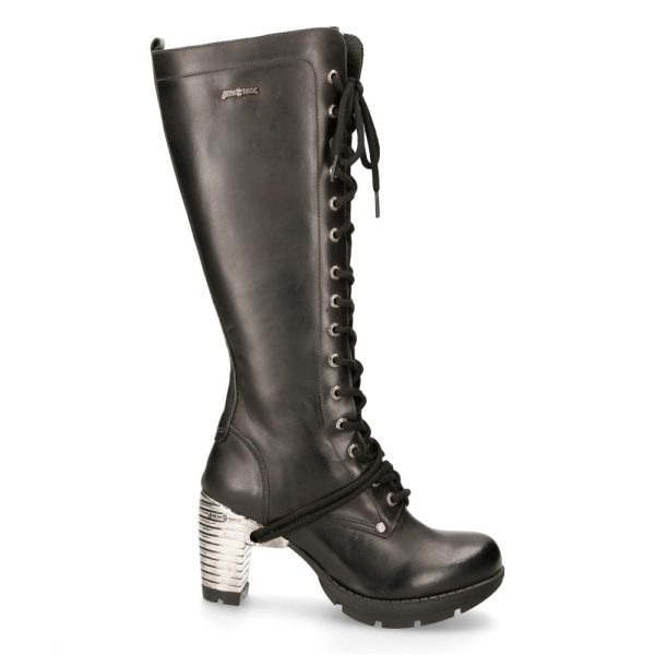 grossiste en ligne Bottes Hautes New Rock Trail En Cuir Itali Noir 1