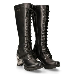 grossiste en ligne Bottes Hautes New Rock Trail En Cuir Itali Noir 24