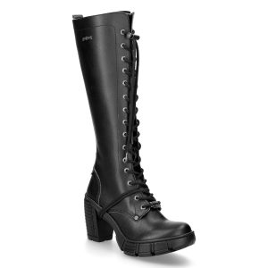 nouvelle saison Bottes Hautes New Rock Trail En Cuir Vegan Noir 12