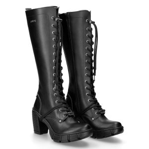 nouvelle saison Bottes Hautes New Rock Trail En Cuir Vegan Noir 24