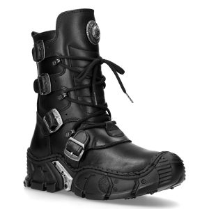 Bottes New Rock Impact En Cuir Noir Les achats en ligne 12