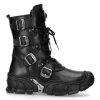 Bottes New Rock Impact En Cuir Noir Les achats en ligne 28