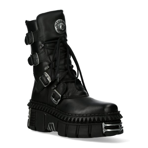 Bottes New Rock Metallic En Cuir Itali Et Nomada Noirs marques pas cher 3