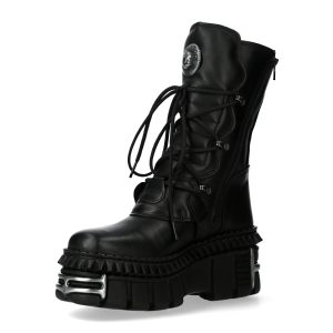 Bottes New Rock Metallic En Cuir Itali Et Nomada Noirs marques pas cher 16