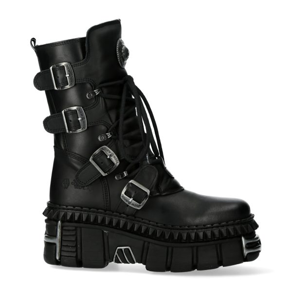 Bottes New Rock Metallic En Cuir Itali Et Nomada Noirs marques pas cher 1