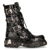 Bottes New Rock Metallic En Cuir Vintage Flower Noir guranteed de qualité 28