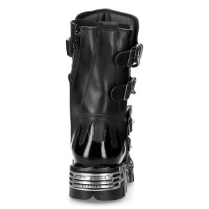 Bottes New Rock Metallic Itali Noir Et Skull En Cuir… REMISE allant 18