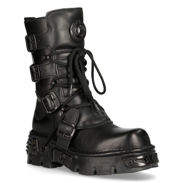 Bottes New Rock Metallic Oxido En Cuir Noir grande promotion 3